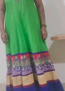 Green Embroidered Anarkali