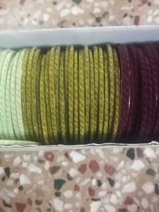 Set of 3 Bangles (Purple, Green, Light Green)