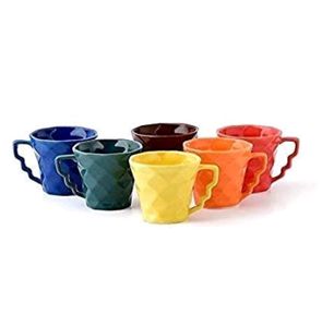 Brand New Ceramic Cup Set Of 6 Multicolour