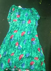 Green Floral Button-Down Top