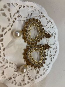 Exquisite Pearl & Kundan Dangle Earrings
