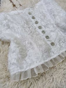 Elegant White Lace Corset Top