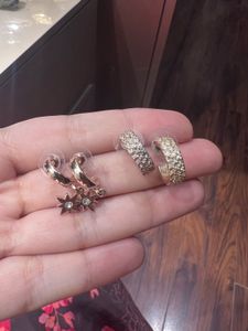 Combo of 2: Sparkly Hoop Earrings