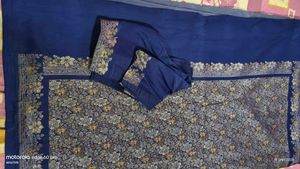 Royal Blue Saree with Intricate Brocade