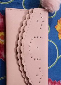 Cute Pink Clutch with Pom