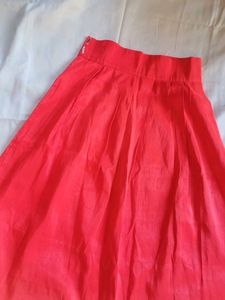 Pleated Coral Skirt