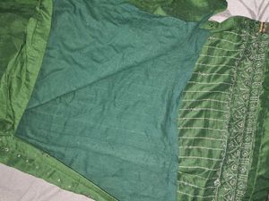 Green &amp; Black Sequined Kurta Set