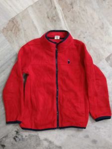 Red Fleece Zip-Up Jacket