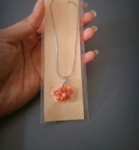 Clay Orchid Flower Pendant
