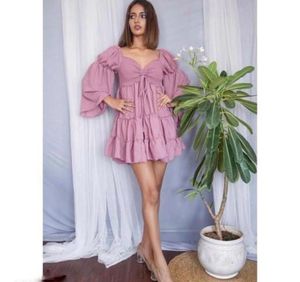 Stylish Feminine Women Pink Dress
