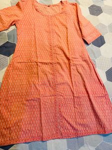 Elegant Peach Kurta Set with Dupatta