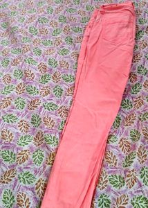 Peach Colored Narrow Bottom Pants