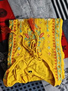 Vibrant Yellow Embroidered Kurta