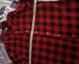 Red &amp; Black Checkered Long Sleeve shirt bust 36,