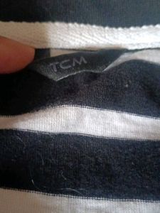 tcm cotton striped short dress ( size s)