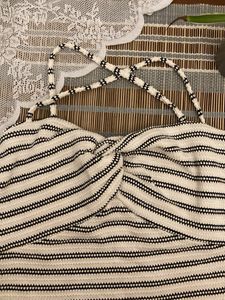 Striped Twist Front Crop Top