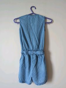 Girls Denim Jumpsuit