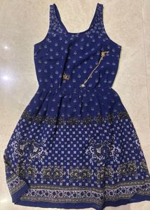 Blue Printed Summer Dress