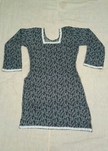 Stylish Printed Kurti with Lace-Up Back