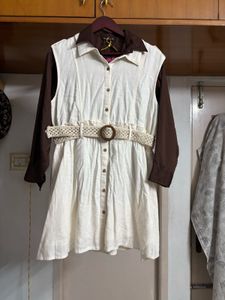 🆕 Chic Sleeveless Kurta Set with Belt