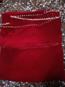 Red Anarkali Gown with Embellished Neckline