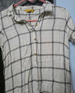 Chic Checked Shirt Dress