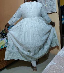 Elegant White Anarkali Kurti