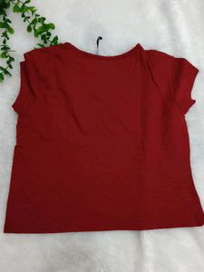 Solid Red Pocket T-Shirt