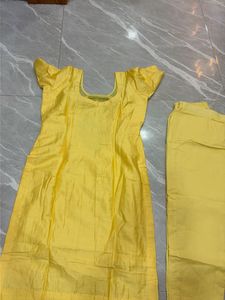 Elegant Yellow Embroidered Kurta Set