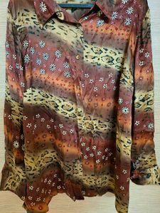 100% Silk Floral Shirt