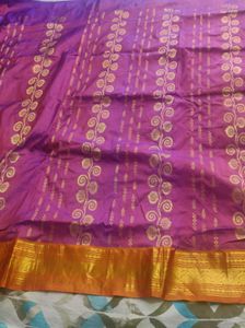 Vibrant Purple &amp; Gold Saree