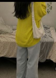 Oversized Yellow Knit Sweater