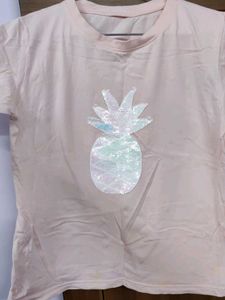Cute Pineapple Sequin Graphic Tee