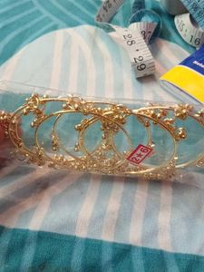 Gold Tone Charm Bangles Set