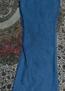 Blue Denim Flared Jeans