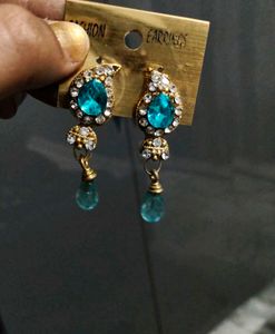 Blue Stone Dangle Earrings