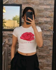 Cream Rose Graphic Tee🌹🌹