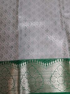 Beautiful Pink Saree with Silver Border