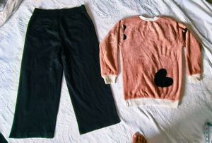 Very Fancy Korean Top With Wide Leg Pant