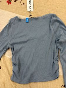 Cute Blue Long Sleeve Top