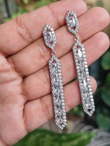 Elegant Drop Earrings with Crystals