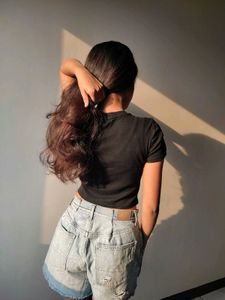 Women Black Crop Top