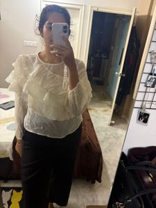 Chic Ruffled Sheer Top