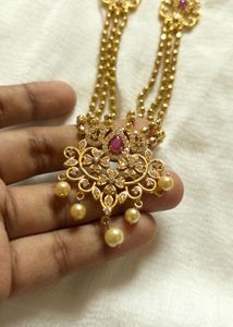 ruby and gold long chain combo