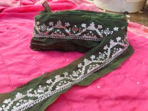 Embroidered Green  Border lace