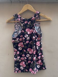 Floral Print Racerback Tank Top