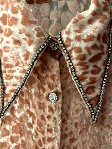 Elegant Sheer Animal Print Blouse