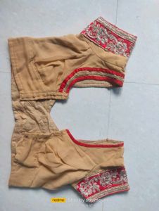 Cream&amp;Red Combination Blouse