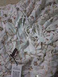 white anarkali suit 34 size