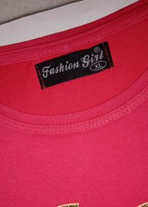 Fashionable red T-Shirt with Bicycle Print